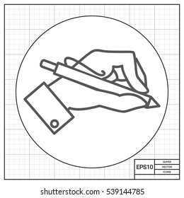 Hand holding pen