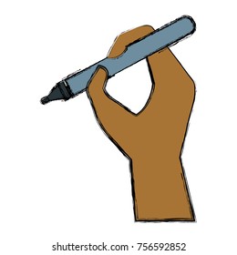 Hand holding a pen