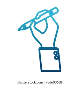 Hand holding a pen