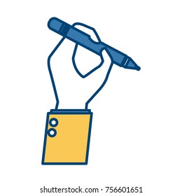 Hand holding a pen