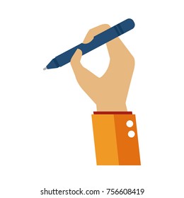Hand holding a pen
