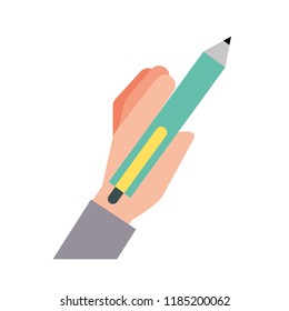 hand holding pen write supply