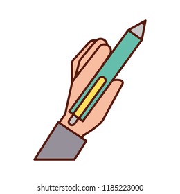 hand holding pen write supply