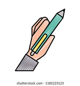 hand holding pen write supply