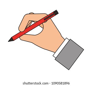 hand holding pen write tool
