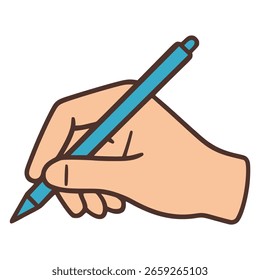 Hand, die Stift Schreiben kreative flache Farbe, Vektorgrafik-Vorlage Design