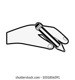 Hand holding pencil