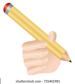 Hand holding a pencil