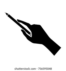 Hand holding a pencil