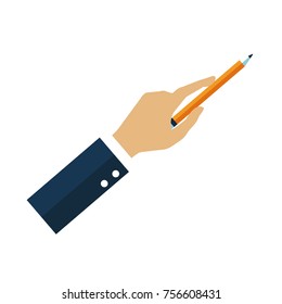 Hand holding a pencil
