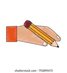 Hand holding pencil