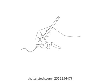 Hand halten Bleistift durchgehende Linie Zeichnung Linie Kunst Illustration