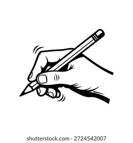 Hand, die den Bleistift hält und eine Illustration erstellt