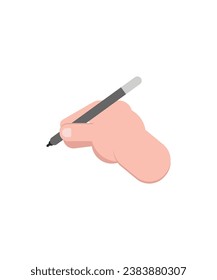 Hand holding a pencil to do something
