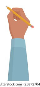 Hand holding a pencil and drawing, creativity and art concept