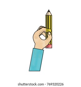 hand holding a pencil icon