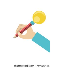 hand holding a pencil icon