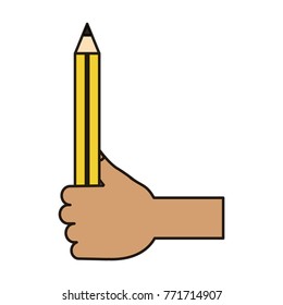 hand holding a pencil icon