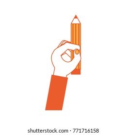 hand holding a pencil icon