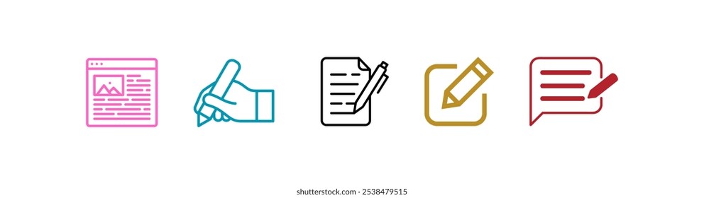 Hand holding pencil linear icon. Thin line illustration. Handwriting. Drawing. Taking notes. Contour symbol. Vector isolated outline drawing