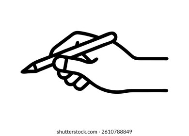 Hand holding a pencil and writing on paper, symbolizing creativity and education on World Book and Copyright Day, representing the art of writing