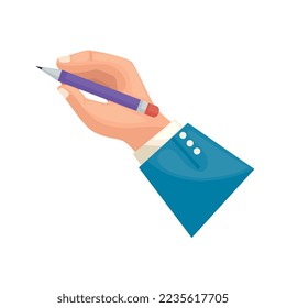hand holding pencil, writing tool