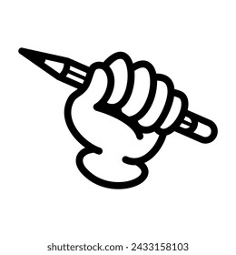 Hand holding pencils, Design element for logo, poster, card, banner, emblem, t shirt. Vector illustration