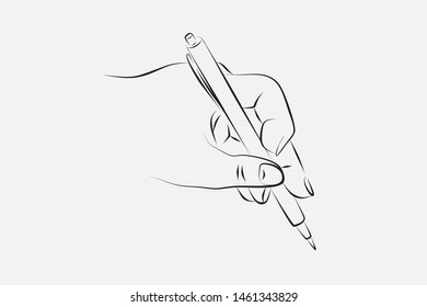 hand holding a pen.school preparation.