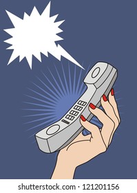 Hand holding a  phone