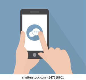 Hand holding a phone