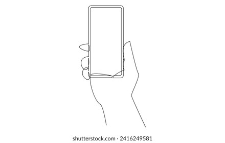 Hand holding phone continues illustration design template