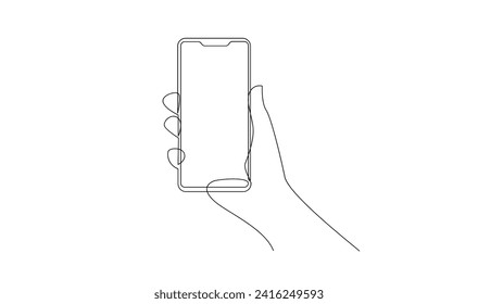 Hand holding phone continues illustration design template