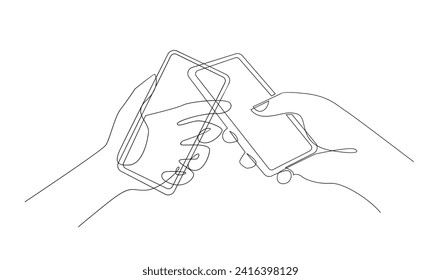 Hand holding phone continues illustration design template