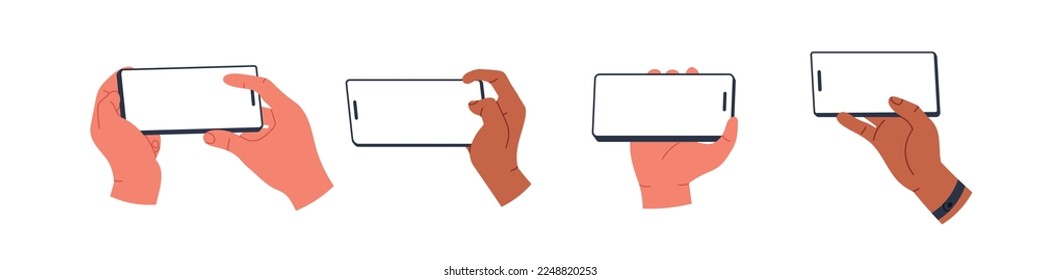 teléfono de mano. Pantalla vacía, paro telefónico. móvil de publicidad . Ilustración vectorial aislada
