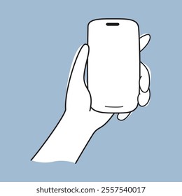  Hand holding a phone from the front.