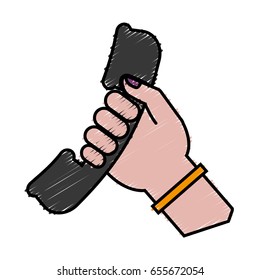 hand holding a phone icon