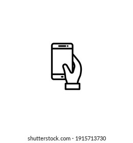Hand Holding Phone Icon Vector For Web, Computer And Mobile App