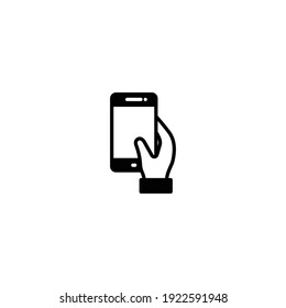 Hand Holding Phone Icon Vector For Web, Computer And Mobile App