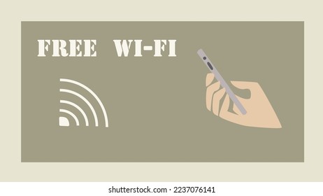 hand holding a phone for information free wi-fi