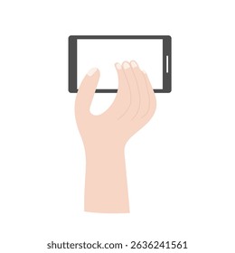 hand holding phone isolated on white backgrkound