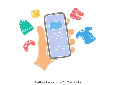 hand holding phone lifestyle concept