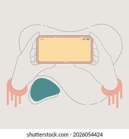 Ilustración vectorial del teléfono móvil de mano