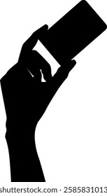 Hand Holding Phone Silhouette, Hand Holding Phone Illustration