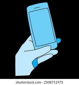 Mano que sostiene el diseño del Vector del teléfono 