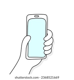 Icono del vector del teléfono de mano en estilo doodle. Símbolo de diseño simple. Objeto de caricatura dibujado a mano aislado sobre fondo blanco.