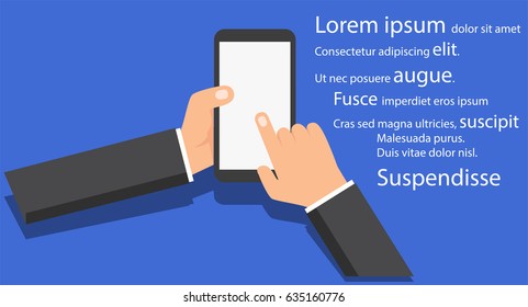 Hand Holding Phone Vector Template