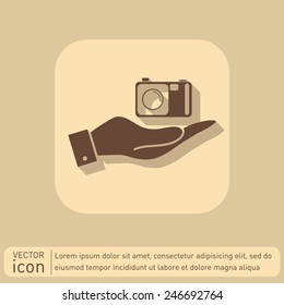 hand holding a photo camera