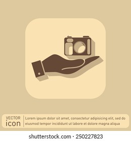 hand holding a photo camera