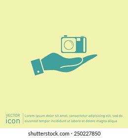 hand holding a photo camera