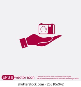 hand holding a photo camera